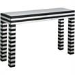 Camden Isle Clear and Black Waves Console Table with Glass in Black Finish