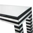 Camden Isle Clear and Black Waves Console Table with Glass in Black Finish