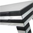 Camden Isle Clear and Black Waves Console Table with Glass in Black Finish