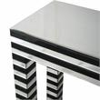 Camden Isle Clear and Black Waves Console Table with Glass in Black Finish