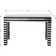 Camden Isle Clear and Black Waves Console Table with Glass in Black Finish