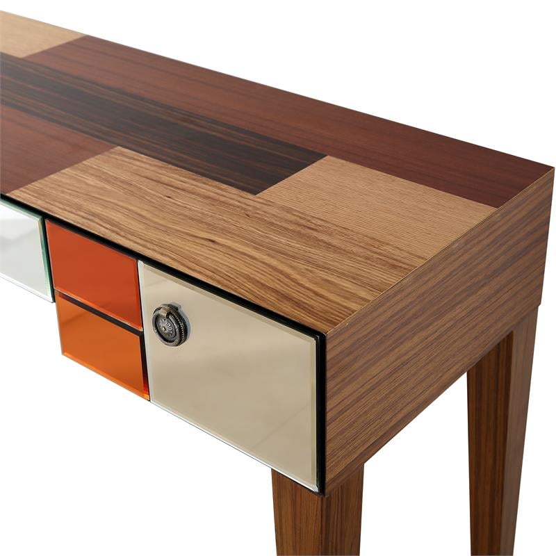 Camden Isle Seldom Seen Console Table with Wood in Multi-Color Finish