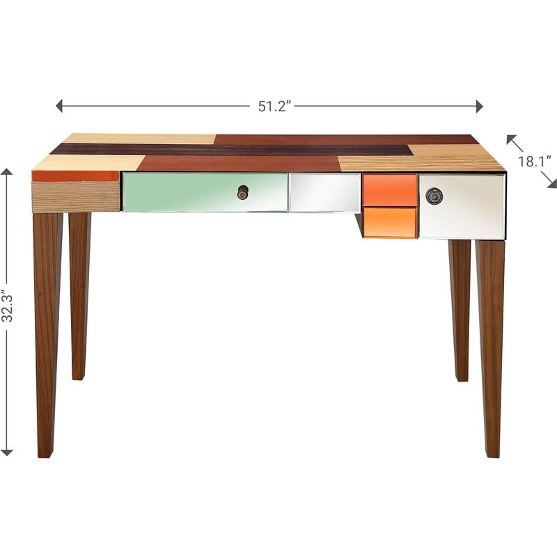 Camden Isle Seldom Seen Console Table with Wood in Multi-Color Finish