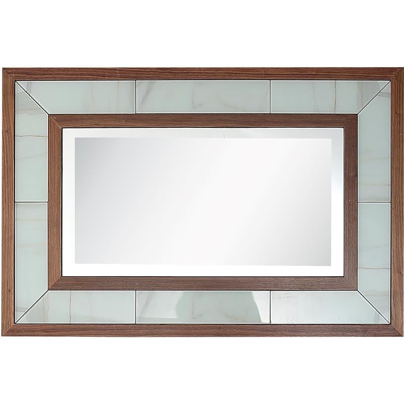 Camden Isle Riley Wall Mirror and Console Table with Wood in Brown Finish