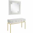 Camden Isle Dynasty Wall Mirror and Console Table with Glass in White Finish