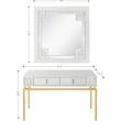Camden Isle Dynasty Wall Mirror and Console Table with Glass in White Finish