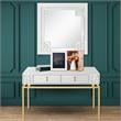 Camden Isle Dynasty Wall Mirror and Console Table with Glass in White Finish