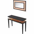 Camden Isle Gelenau Wall Mirror and Console Table with Wood in Gold Finish
