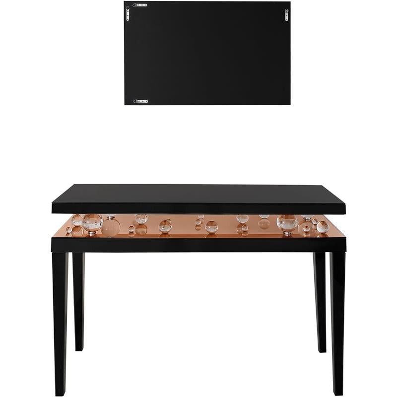 Camden Isle Gelenau Wall Mirror and Console Table with Wood in Gold Finish