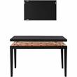 Camden Isle Gelenau Wall Mirror and Console Table with Wood in Gold Finish