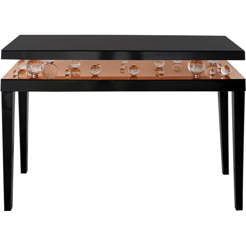 Camden Isle Gelenau Wall Mirror and Console Table with Wood in Gold Finish
