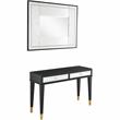 Camden Isle Makalu Wall Mirror and Console Table with Wood in Black Finish