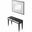 Camden Isle Makalu Wall Mirror and Console Table with Wood in Black Finish