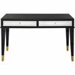 Camden Isle Makalu Wall Mirror and Console Table with Wood in Black Finish