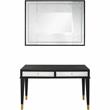 Camden Isle Makalu Wall Mirror and Console Table with Wood in Black Finish