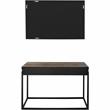 Camden Isle Bailey Wall Mirror and Console Table with Wood in Brown Finish