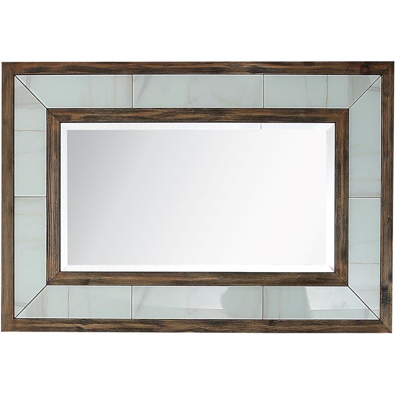 Camden Isle Bailey Wall Mirror and Console Table with Wood in Brown Finish