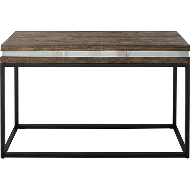 Camden Isle Bailey Wall Mirror and Console Table with Wood in Brown Finish