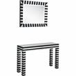 Camden Isle Waves Wall Mirror and Console Table with Glass in Black Finish