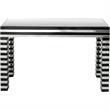 Camden Isle Waves Wall Mirror and Console Table with Glass in Black Finish