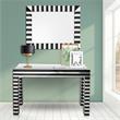 Camden Isle Waves Wall Mirror and Console Table with Glass in Black Finish