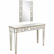 Camden Isle Lilian Wall Mirror and Console Table with Wood in Gold Finish