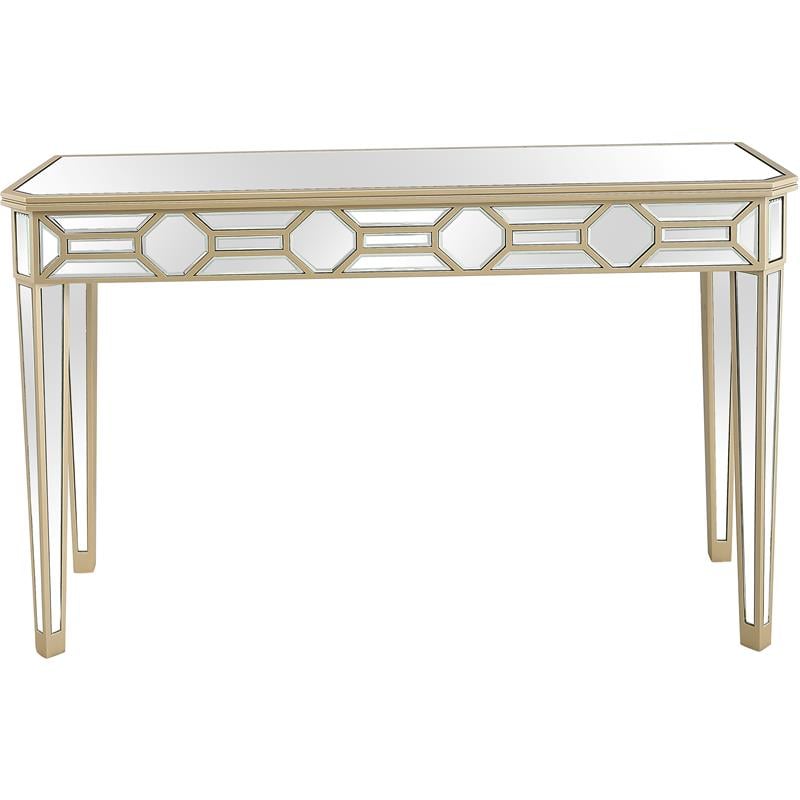 Camden Isle Lilian Wall Mirror and Console Table with Wood in Gold Finish