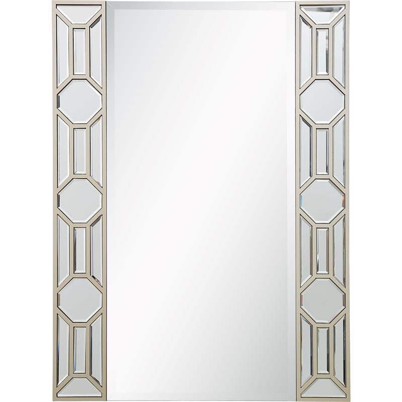 Camden Isle Lilian Wall Mirror and Console Table with Wood in Gold Finish