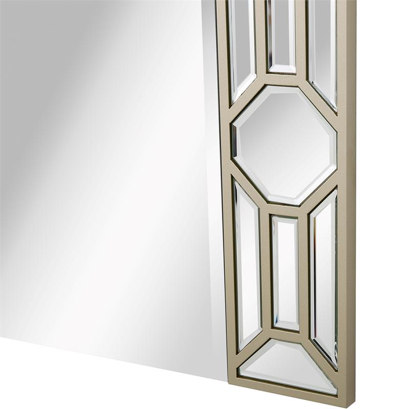Camden Isle Lilian Wall Mirror and Console Table with Wood in Gold Finish