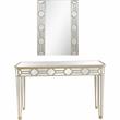 Camden Isle Lilian Wall Mirror and Console Table with Wood in Gold Finish