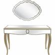 Camden Isle Eleanor Wall Mirror and Console Table with Wood in Gold Finish