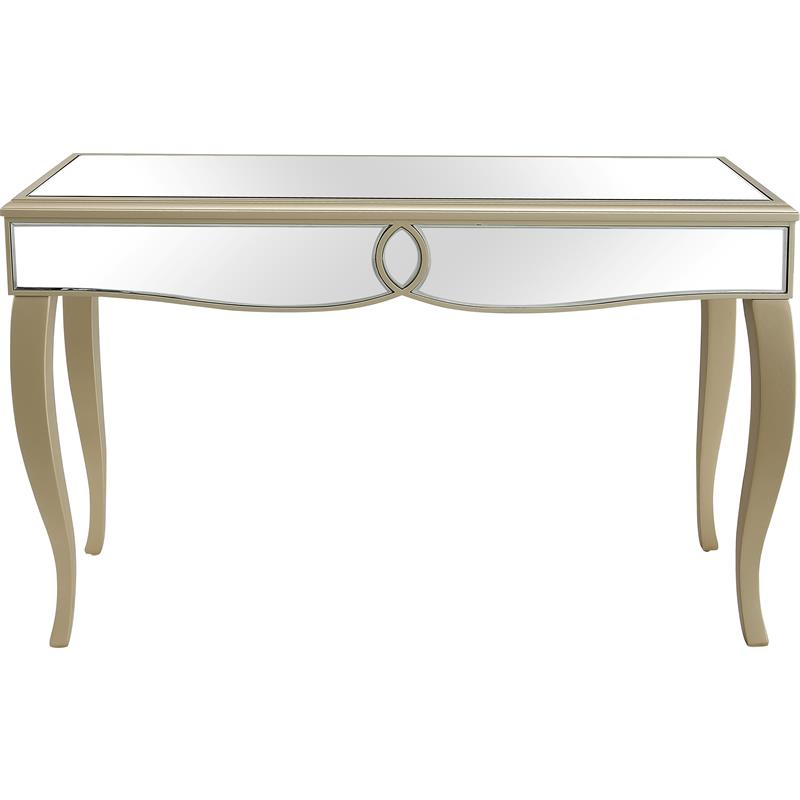 Camden Isle Eleanor Wall Mirror and Console Table with Wood in Gold Finish