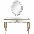 Camden Isle Eleanor Wall Mirror and Console Table with Wood in Gold Finish