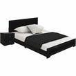 Camden Isle Full Size Trent Wood Platform Bed in Black with 1 Nightstand