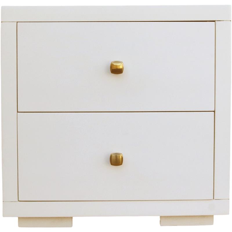 Camden Isle Full Size Trent Wood Platform Bed in White with 1 Nightstand