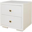Camden Isle Full Size Trent Wood Platform Bed in White with 1 Nightstand