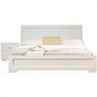 Camden Isle Full Size Trent Wood Platform Bed in White with 1 Nightstand