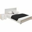 Camden Isle Full Size Trent Wood Platform Bed in White with 1 Nightstand