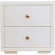 Camden Isle Queen Size Trent Wood Platform Bed in White with 2 Nightstands