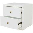 Camden Isle Queen Size Trent Wood Platform Bed in White with 2 Nightstands