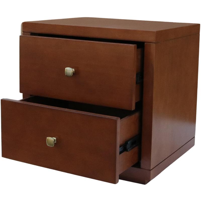 Camden Isle Full Size Trent Wood Platform Bed in Walnut with 1 Nightstand