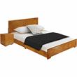 Camden Isle Full Size Trent Wood Platform Bed in Oak with 1 Nightstand
