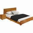 Camden Isle Full Size Trent Wood Platform Bed in Oak with 1 Nightstand