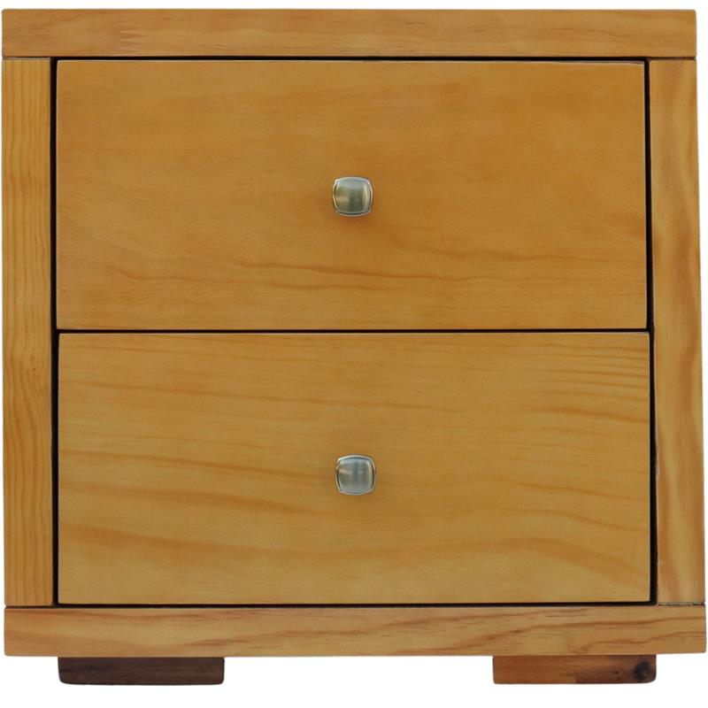 Camden Isle Queen Size Trent Wood Platform Bed in Oak with 2 Nightstands