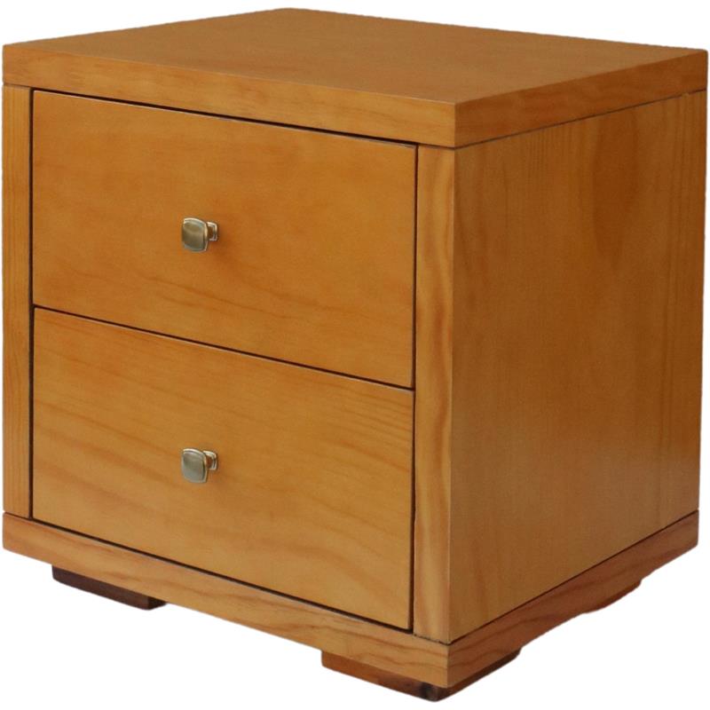 Camden Isle Queen Size Trent Wood Platform Bed in Oak with 2 Nightstands