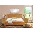 Camden Isle Queen Size Trent Wood Platform Bed in Oak with 2 Nightstands
