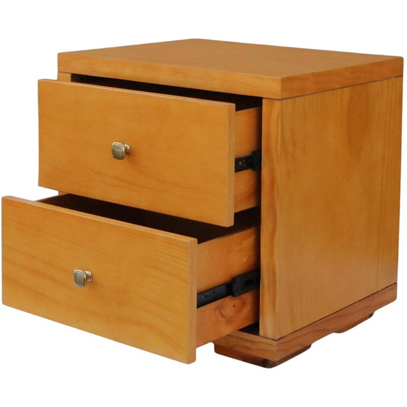 Camden Isle King Size Trent Wood Platform Bed in Oak with 2 Nightstands