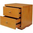 Camden Isle King Size Trent Wood Platform Bed in Oak with 2 Nightstands