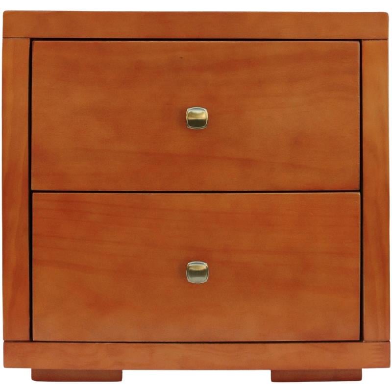 Camden Isle Queen Size Trent Wood Platform Bed in Cherry with 2 Nightstands