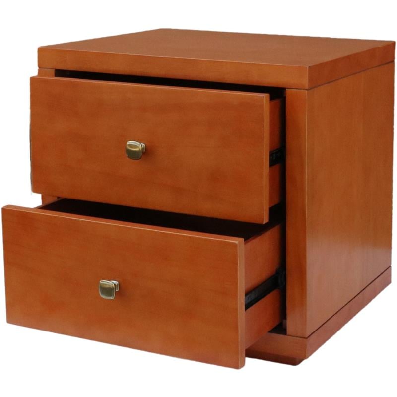 Camden Isle Queen Size Trent Wood Platform Bed in Cherry with 2 Nightstands